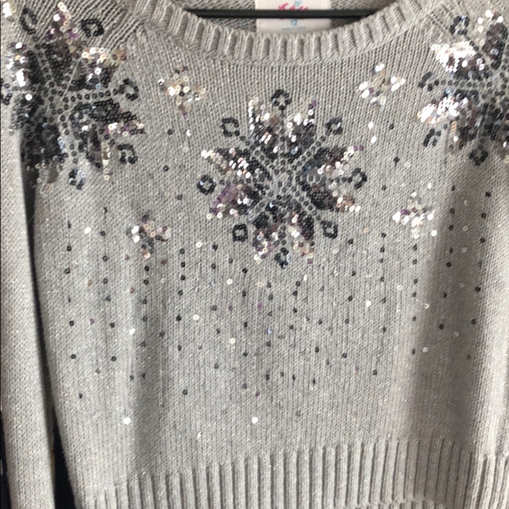 Justice grey and Silver winter sweater size 12
